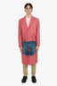Loewe 2022 Runway Pink/Blue Wool/Denim Layered Coat