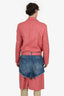 Loewe 2022 Runway Pink/Blue Wool/Denim Layered Coat
