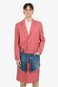 Loewe 2022 Runway Pink/Blue Wool/Denim Layered Coat