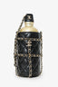 Pre-Loved Chanel™ 2019 Black/Gold Leather CC Water Bottle With Chain