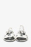 Pre-Loved Chanel™ 2022 Canvas Interlocking CC Logo Slingback Sandals Size 37