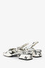 Pre-Loved Chanel™ 2022 Canvas Interlocking CC Logo Slingback Sandals Size 37
