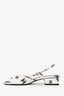 Pre-Loved Chanel™ 2022 Canvas Interlocking CC Logo Slingback Sandals Size 37