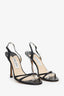 Jimmy Choo Black Leather Sling Back Heels Size 39