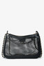 Pre-Loved Chanel™ 2025 Black Mesh Shiny Lambskin Chain Clutch with Pouch