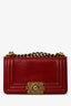 Pre-Loved Chanel™ 2011/12 Dark Rouge Smooth Calfskin Small Boy Bag