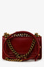 Pre-Loved Chanel™ 2011/12 Dark Rouge Smooth Calfskin Small Boy Bag