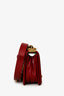 Pre-Loved Chanel™ 2011/12 Dark Rouge Smooth Calfskin Small Boy Bag