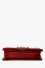 Pre-Loved Chanel™ 2011/12 Dark Rouge Smooth Calfskin Small Boy Bag