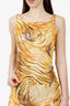 Class Roberto Cavalli Brown Tiger Print Tank Top With Pants Set Size 42/40