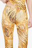 Class Roberto Cavalli Brown Tiger Print Tank Top With Pants Set Size 42/40