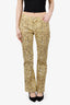 Roberto Cavalli SS2000 Gold Metallic Printed Pants Size S