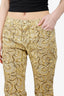 Roberto Cavalli SS2000 Gold Metallic Printed Pants Size S