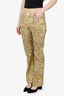 Roberto Cavalli SS2000 Gold Metallic Printed Pants Size S