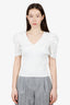 Maje White Knit Puff Sleeves Top Size 3
