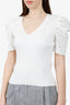 Maje White Knit Puff Sleeves Top Size 3