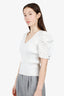 Maje White Knit Puff Sleeves Top Size 3