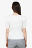 Maje White Knit Puff Sleeves Top Size 3