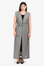 Dissh Black Printed Linen/Cotton Long Vest Size 6