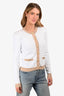 L'Agence White/Beige Contrast Cardigan Size M