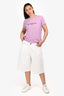 Dissh White Contrast Stitched Denim Jorts Size 6