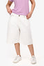 Dissh White Contrast Stitched Denim Jorts Size 6