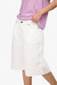 Dissh White Contrast Stitched Denim Jorts Size 6