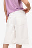 Dissh White Contrast Stitched Denim Jorts Size 6