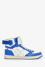Louis Vuitton Blue/White Leather High Top Sneakers Size 7.5 Mens