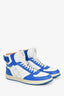 Louis Vuitton Blue/White Leather High Top Sneakers Size 7.5 Mens