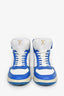 Louis Vuitton Blue/White Leather High Top Sneakers Size 7.5 Mens