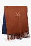 Acne Studio Brown/Blue Alpaca/Mohair Fringed Scarf