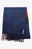 Acne Studio Brown/Blue Alpaca/Mohair Fringed Scarf