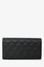 Pre-Loved Chanel™ 2023 Black Quilted Caviar Leather L-Gusset Flap Wallet