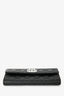 Pre-Loved Chanel™ 2023 Black Quilted Caviar Leather L-Gusset Flap Wallet