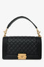Pre-Loved Chanel™ 2020 Black Quilted Lambskin Medium Boy Bag Gold-Tone Hardware