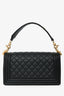 Pre-Loved Chanel™ 2020 Black Quilted Lambskin Medium Boy Bag Gold-Tone Hardware