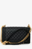 Pre-Loved Chanel™ 2020 Black Quilted Lambskin Medium Boy Bag Gold-Tone Hardware