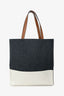 Marni Grey Felt White Leather Tote