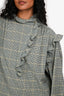 Isabel Marant Etoile Green Check Cotton/Wool 'Flossia' Top Size 34