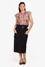 Isabel Marant Dark Purple Cotton/Linen Belted Midi Skirt Size 38