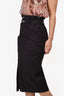 Isabel Marant Dark Purple Cotton/Linen Belted Midi Skirt Size 38