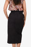 Isabel Marant Dark Purple Cotton/Linen Belted Midi Skirt Size 38