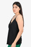 Anine Bing Black Silk Lace Detail Top Size L