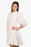 Apiece Apart White Embroidered Midi Dress with Braided Belt Size 8