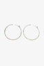 Tiffany & Co. Sterling Silver Elsa Peretti 0.1 ct Diamond Medium Hoop Earrings