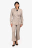 Gucci Beige Wool Double Breasted Blazer + Cropped Trouser Set Size 44