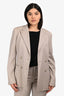 Gucci Beige Wool Double Breasted Blazer + Cropped Trouser Set Size 44