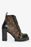 Louis Vuitton Black Monogram 'Star Trail' Lace-up Ankle Boots Size 37.5