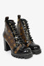 Louis Vuitton Black Monogram 'Star Trail' Lace-up Ankle Boots Size 37.5